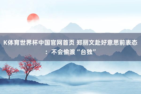 K体育世界杯中国官网首页 郑丽文赴好意思前表态：不会偷渡“台独”