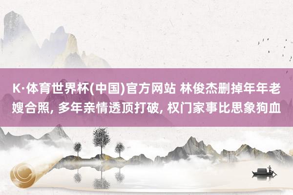 K·体育世界杯(中国)官方网站 林俊杰删掉年年老嫂合照, 多年亲情透顶打破, 权门家事比思象狗血