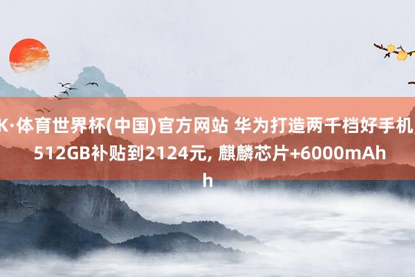 K·体育世界杯(中国)官方网站 华为打造两千档好手机, 512GB补贴到2124元, 麒麟芯片+6000mAh
