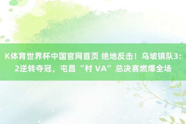 K体育世界杯中国官网首页 绝地反击！乌坡镇队3:2逆转夺冠，屯昌 “村 VA” 总决赛燃爆全场
