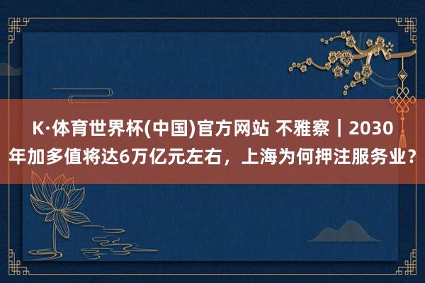 K·体育世界杯(中国)官方网站 不雅察｜2030年加多值将达6万亿元左右，上海为何押注服务业？