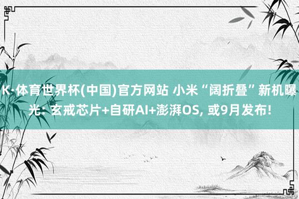 K·体育世界杯(中国)官方网站 小米“阔折叠”新机曝光: 玄戒芯片+自研AI+澎湃OS， 或9月发布!