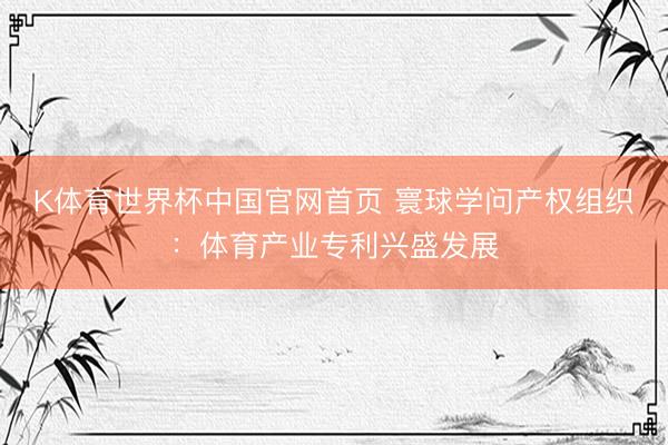 K体育世界杯中国官网首页 寰球学问产权组织:体育产业专利兴盛发展