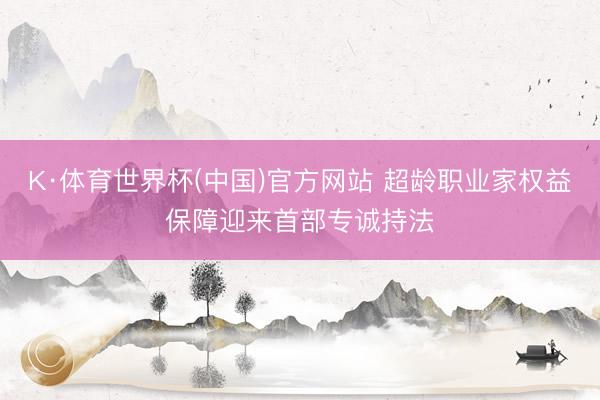 K·体育世界杯(中国)官方网站 超龄职业家权益保障迎来首部专诚持法