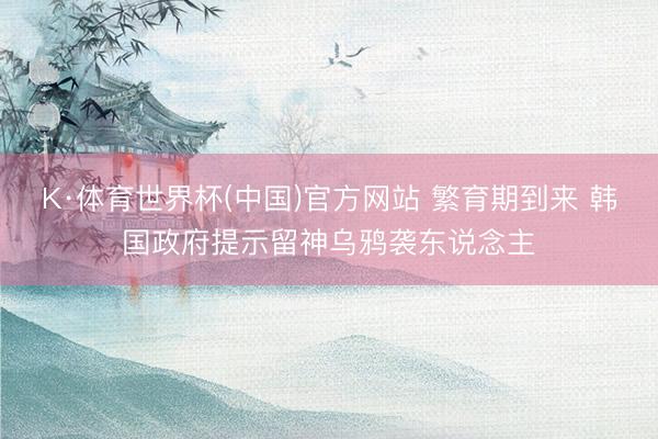 K·体育世界杯(中国)官方网站 繁育期到来 韩国政府提示留神乌鸦袭东说念主