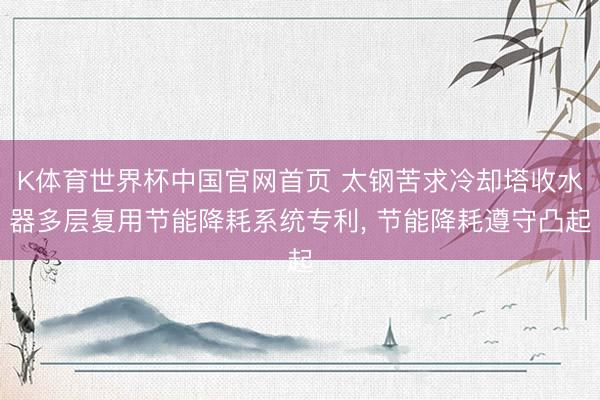 K体育世界杯中国官网首页 太钢苦求冷却塔收水器多层复用节能降耗系统专利， 节能降耗遵守凸起