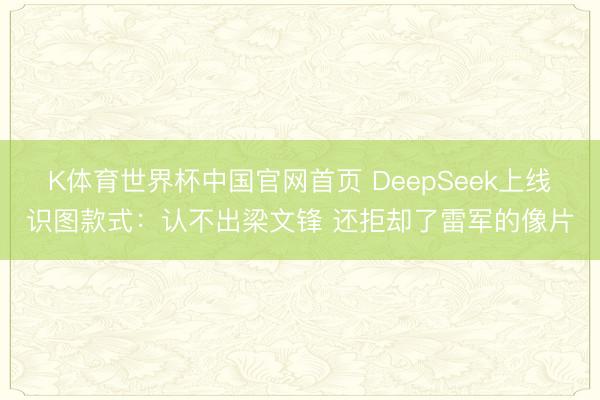 K体育世界杯中国官网首页 DeepSeek上线识图款式:认不出梁文锋 还拒却了雷军的像片