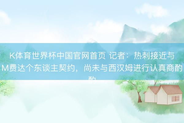 K体育世界杯中国官网首页 记者：热刺接近与M费达个东谈主契约，尚未与西汉姆进行认真商酌